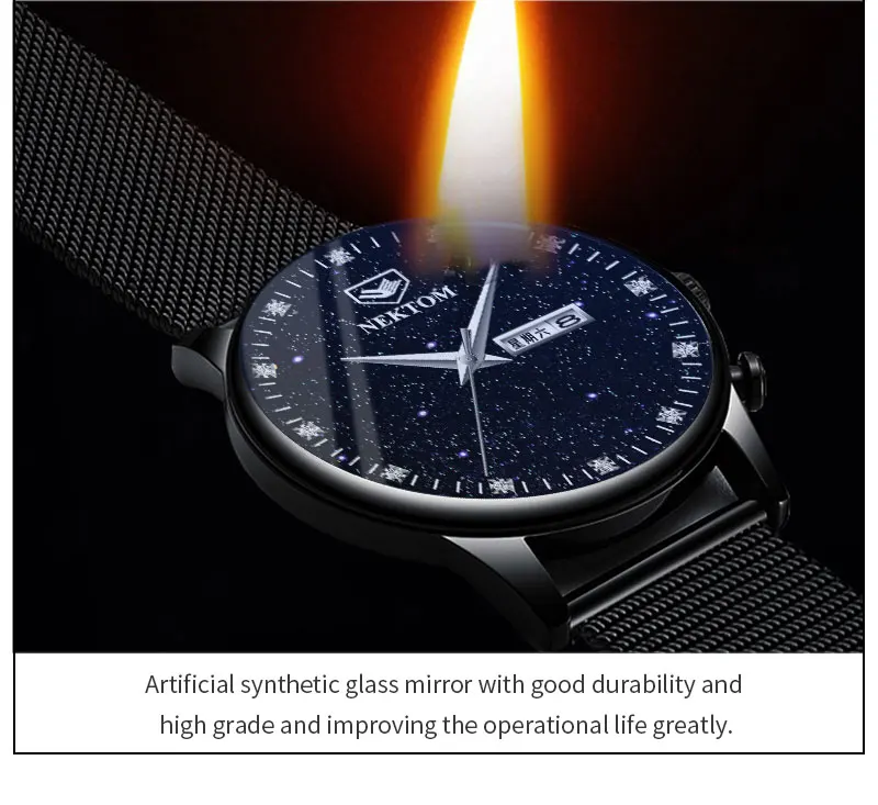 NEKTOM2020 Minimalist Starry Sky Fashion Men's Watch Ultra-thin Luminous Waterproof Simple Creative Watch Business Quartz Clock NEKTOM2020 Minimalist Starry Sky Fashion Men's Watch Ultra-thin Luminous Waterproof Simple Creative Watch Business Quartz Clock
