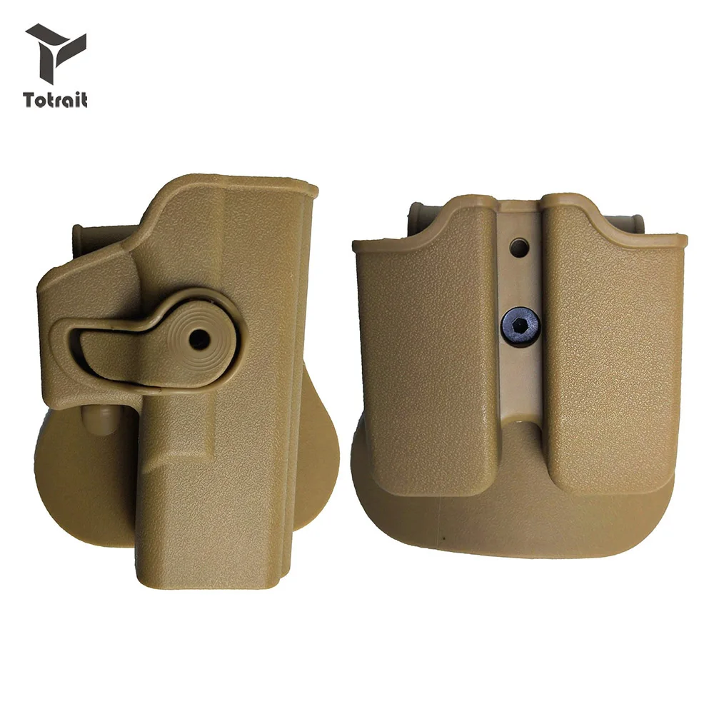 

TOtrait Hunting Holster Glock IMI Polymer Double Magazine Pouch Quick holster automatic lock Waist platform for GK19 9/40