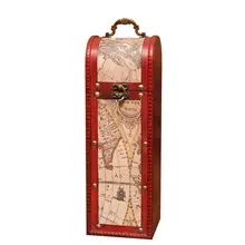 Ретро упаковочная коробка для вина в китайском стиле, деревянный подарочный чехол из искусственной кожи для вина, контейнер для одной бутылки, вечерние, для банкета, церемонии