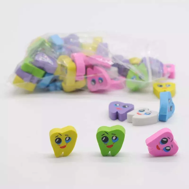 /Bag Molar Shaped Tooth Rubber Erasers Dentist Dental Clinic School