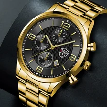 

Luxury Mens Stainless Steel Watches Fashion Men Business Leather Quartz Watch Man Calendar Date Luminous Clock relogio masculino