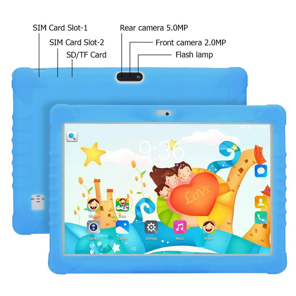 

10 Inch 3G Unlocked Quad Core Kids Blue Tablet PC Android APPs for Learning Computer Educational Machine Tablet Gift