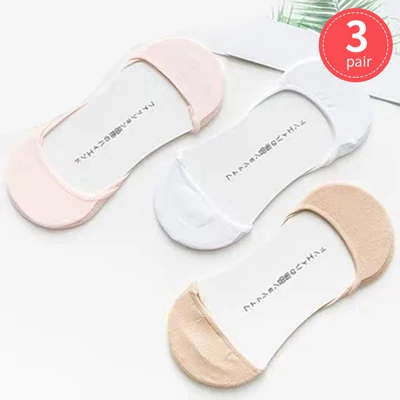 6pcs/3pair Boat Socks for Summer Anti Slip Silicone No Show Socks for Women High Heel Shoe Liner Socks Chausette Femme Invisible 3 colors