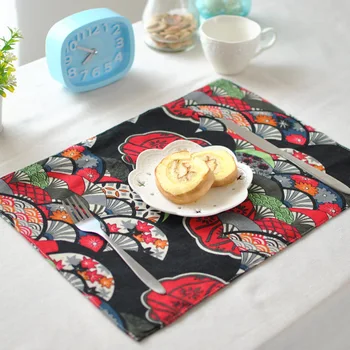 

Japanese and Wind Thermal Insulation Mat Art Table Mat Bowl Mat Red Blue Black Colorful Room Decor Aesthetic
