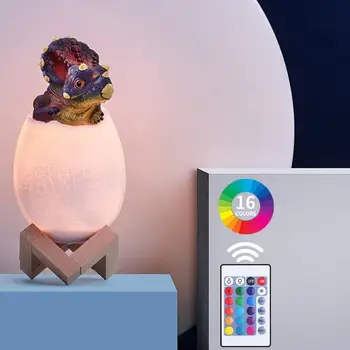 

Creative 3D Dinosaur Night Light 16 Color Touch Remote Control Color Changing USB Night Light Bedroom Cartoon Night Light