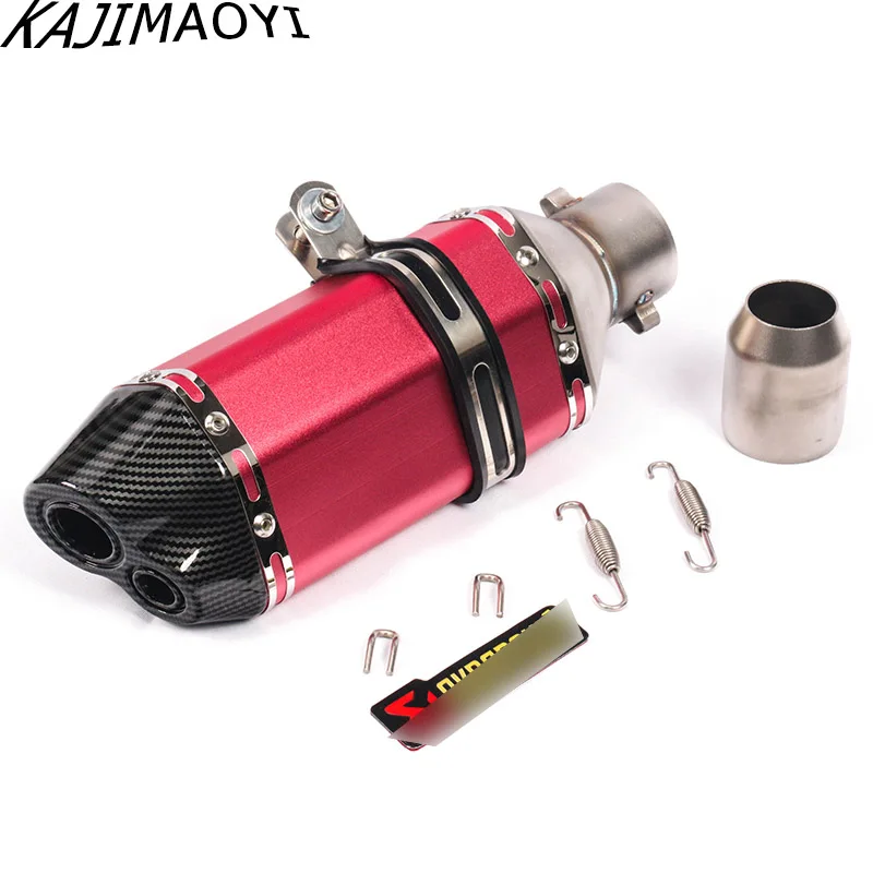 Универсальный мотоцикл Akrapovic выхлоп модифицированный Кроссовый глушитель для CBR250 MT07 FZ6 CB600 ATV Dirt Pit Bike - Color: Sticker E