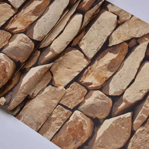 Водонепроницаемый Винтаж 3D камень кирпичная стена Бумага Roll современный деревенский реалистичные искусственный камень текстуры винил ПВХ стены Бумага домашний декор - Цвет: Dark Brown