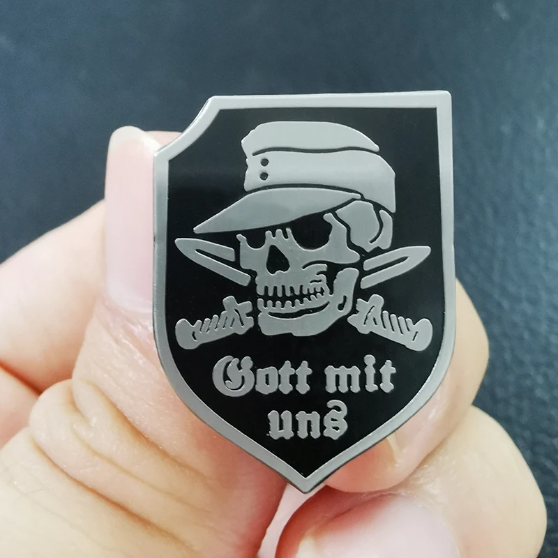 Брошь Gott Mit Uns (God with us) немецкая пехота щит Значок Череп нож Декор|Броши| |