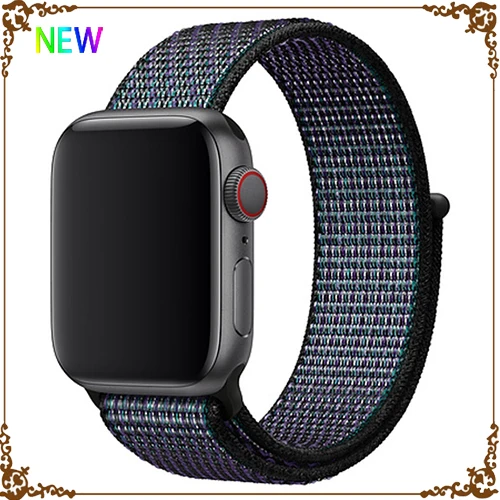 Ремешок для Apple Watch, ремешок для Apple Watch 5, 4, 44, мм, 42 мм, iwatch band 3, 2, 5, 42 мм, 38 мм, Спортивная петля, correa, нейлоновый ремешок для часов - Цвет ремешка: New Hyper Grape 7