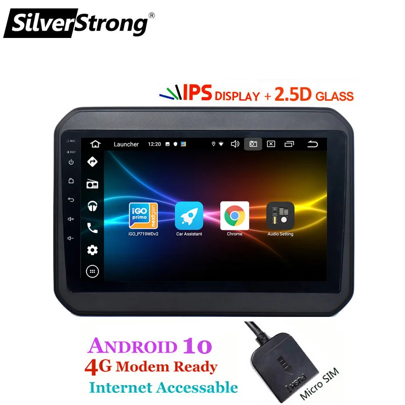 SilverStrong 4G SIM модем автомобильный Android10.0 плеер для SUZUKI IGNIS ignis 9 дюймов gps навигация wifi BT RDS 2 din радио мультимедиа