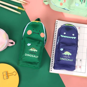 

JIANWU 1pc Creative Cartoon Dinosaur Pencil Case Cute High Capacity Schoolbag Shape Pencil Bag School Supplies Kids gift