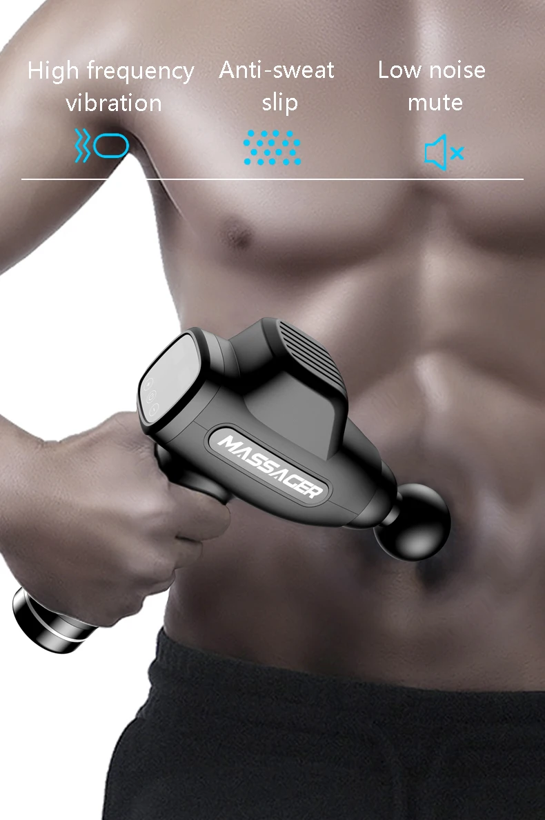EMS пистолет для массажа мышц беспроводной Перезаряжаемый стимулятор мышц Массажер для глубоких тканей Расслабление тела коррекция фигуры облегчение боли