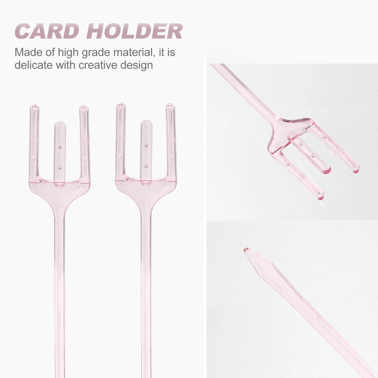 YOLUFER 160 Pieces Plastic Clear Floral Pick Card Holder, Fork Shape and  Heart Head Flower Place Holder Clip Note Photo Memo for Wedding Birthday