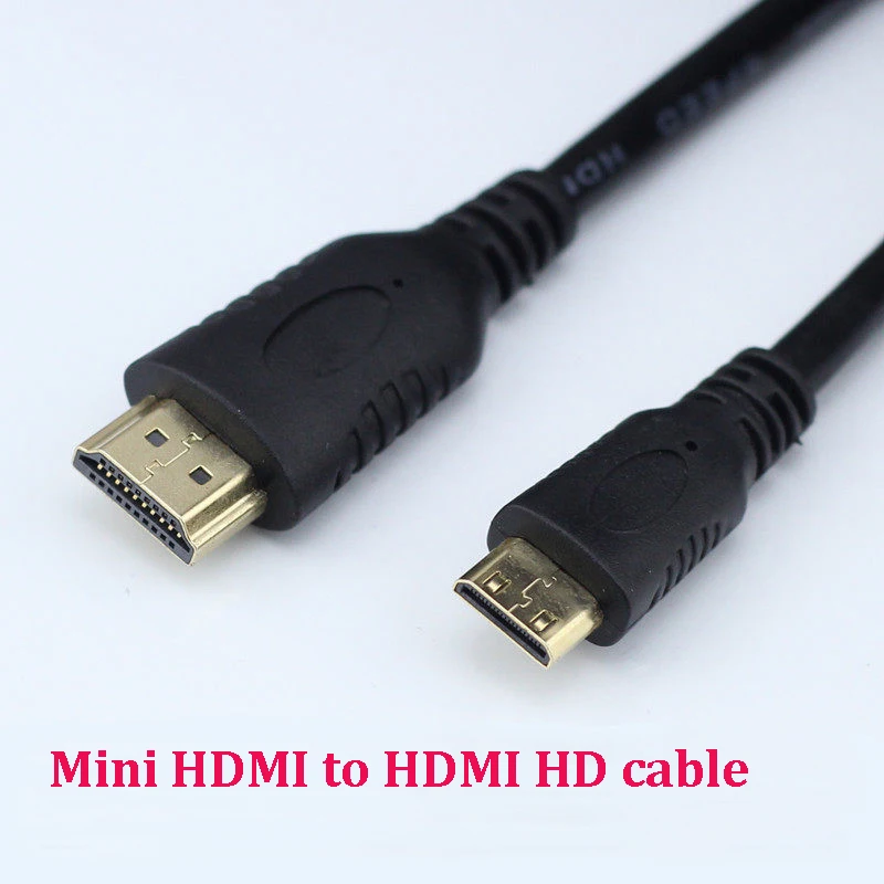 Mini HDMI-compatible to Cable High Speed Adapter 1080p 3D 1.5M Gold Plated Plug for camera monitor notebook TV controller board
