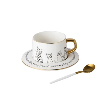 

Vintage Coffee Cup Saucer Set Ceramic Porcelain Reusable Teacup Saucer Set Creative Tazas De Ceramica Kitchen Supplies EA6BYD
