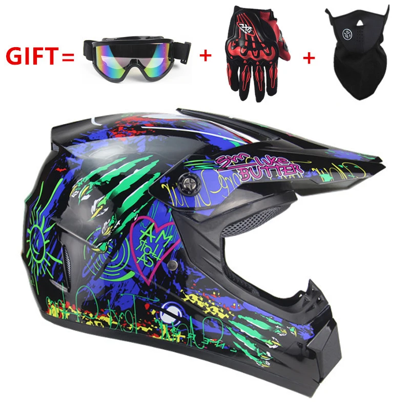 

Motorcycle cross for motorcycle helmet down MTB DH off road motorcycle cross racing helmet point with goggles gloves mask