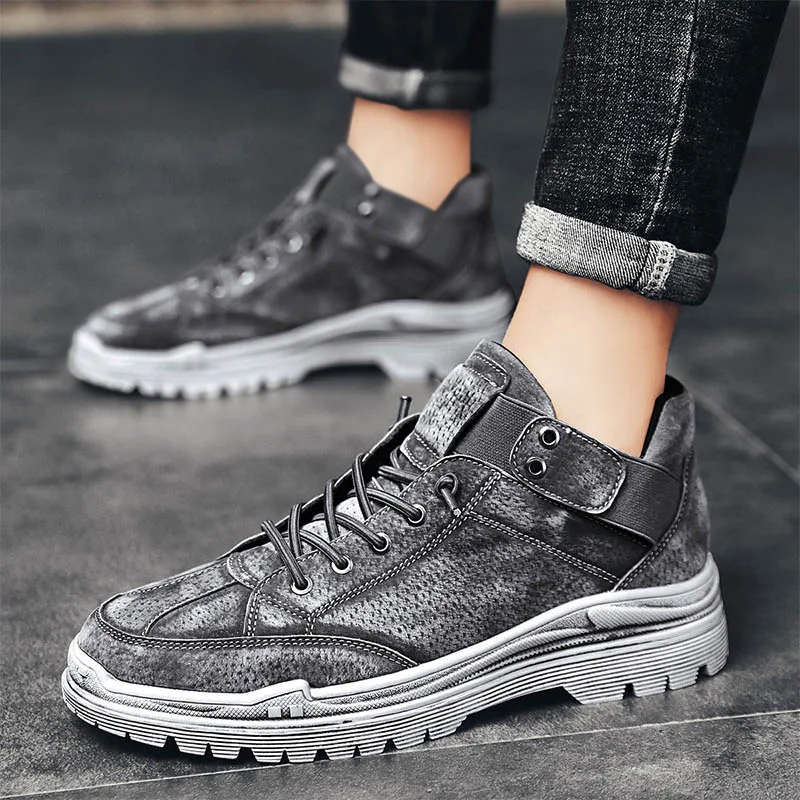 

2019 Low Top Retro Martin Boots Men's British-Style Short Boots Genuine Leather Boots round-Toe Trend Handmade Shoes Fujian Jinj