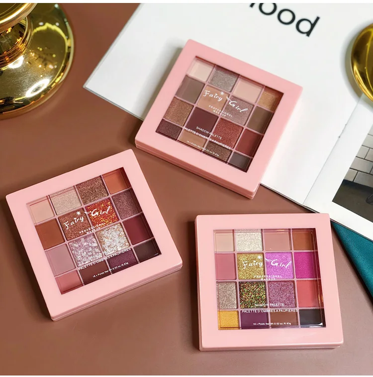 16 Color Nude Shining Eyeshadow Palette Waterproof Smoky Eye Shadow Pallete Shimmer Matte Glitter Powder Cosmetic Makeup Palette