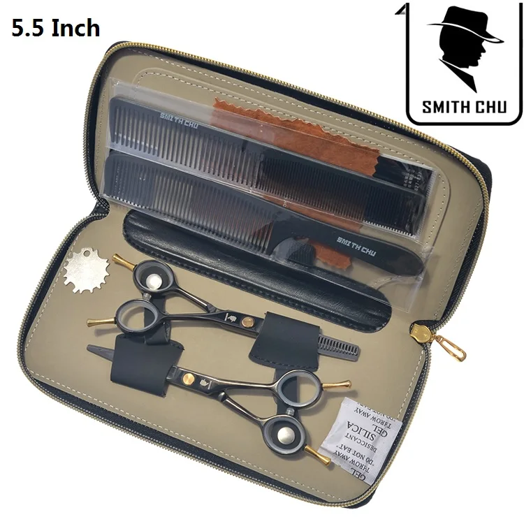 Smith Chu 5," Профессиональные Парикмахерские ножницы для стрижки волос Парикмахерские филировочные ножницы Smith Chu машинка для стрижки волос LZS0022 - Цвет: LZS0012 55 with bag