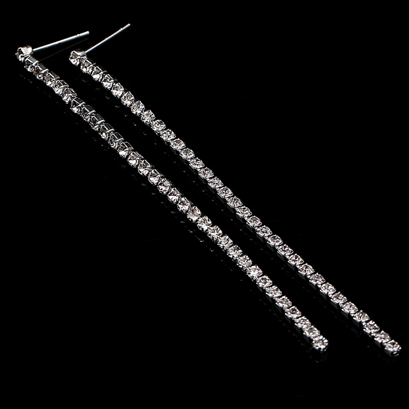 Женские серьги подвески Orecchini свадебные сверкающие стразы длинные ограниченная