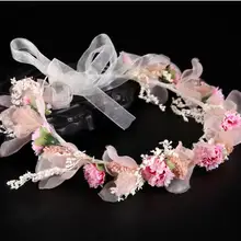 Свадебный головной убор гирлянда имитация цветок лента для волос sennv праздник Пляж Фото соответствующие аксессуары свадебное платье головной убор