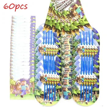 

World Game Paper Tableware Sets Wonderful Butterfly Bee Girl Kid Birthday Cup Plate Napkin Event Party Banner Disposable Supply