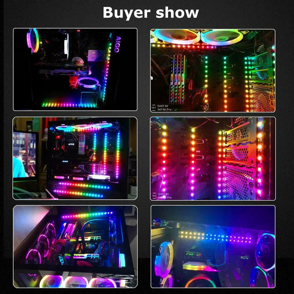 รูปสินค้า LED Strip ARGB 5V 3Pin ตกแต่งคอมพิวเตอร์และเกมมิ่ง
