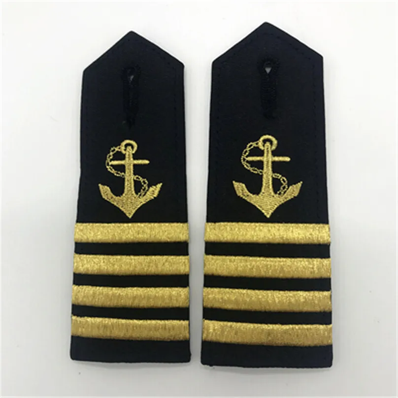 Navy Epaulette Shoulder Board Hard Maritime Shoulder Board Strap Sailors Anchor Paddle Wheels Captain Epaulettes Rudder Propeller For Uniform Decoration