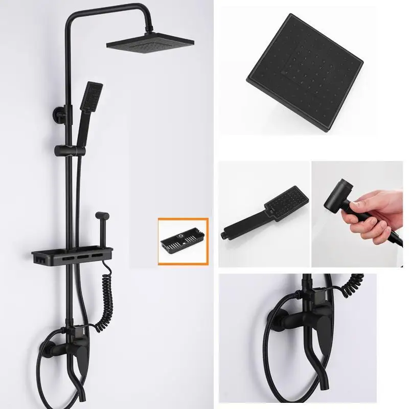 Version P Набор для душа Regadera Black Conjunto Doccia Ducha Piscina Preto panel для ванной комнаты - Цвет: Version P