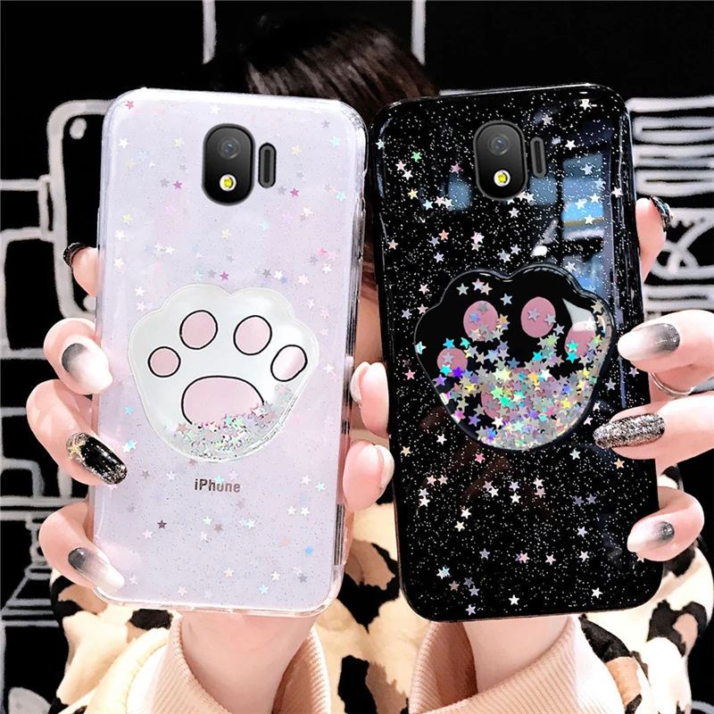 Чехол для телефона Samsung Galaxy J4 2018 чехол J6 Plus звезды с сыпучим песком следы