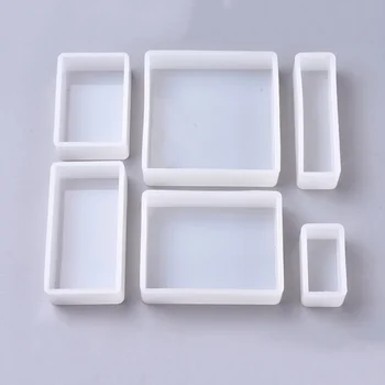 

6pcs/set Cuboid Shape Silicone Molds, Resin Casting Molds For UV Resin Epoxy Resin Jewelry Making DIY Tool Set