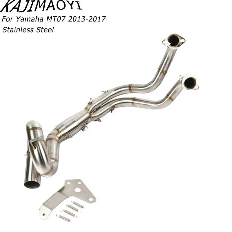 KAJIMAOYI slip on для Yamaha MT07 FZ-07 2013- мотоцикл выхлопной Escape полная система Модифицированная Передняя средняя связь трубы глушитель - Цвет: L