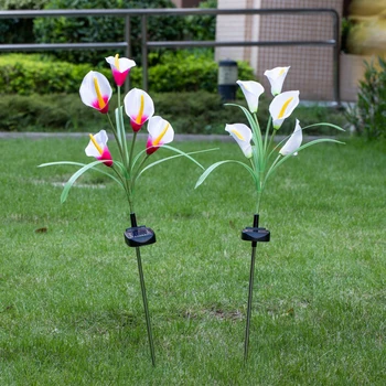 

Plug In Pathway LED Solar Light Yard Backyard Landscape Lawn Park Outdoor Waterproof 80cm Garden Decor Patio Calla Flower