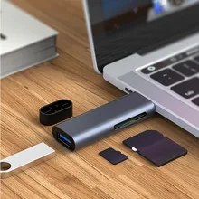 Usb-хаб type-c мультикардридер Мини Портативный Алюминиевый USB кардридер SD/TF PC Компьютерные аксессуары сплиттер usb c док-станция