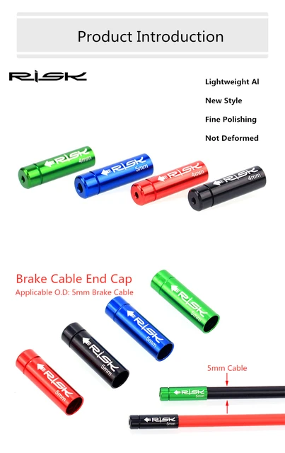 Bicycle Parts Accessories Almencla 4-Piece Bicycle Brake Shifter Cable End Caps - Aluminum Alloy Cable Tips With Installation Tool Mountain Bike Accessories