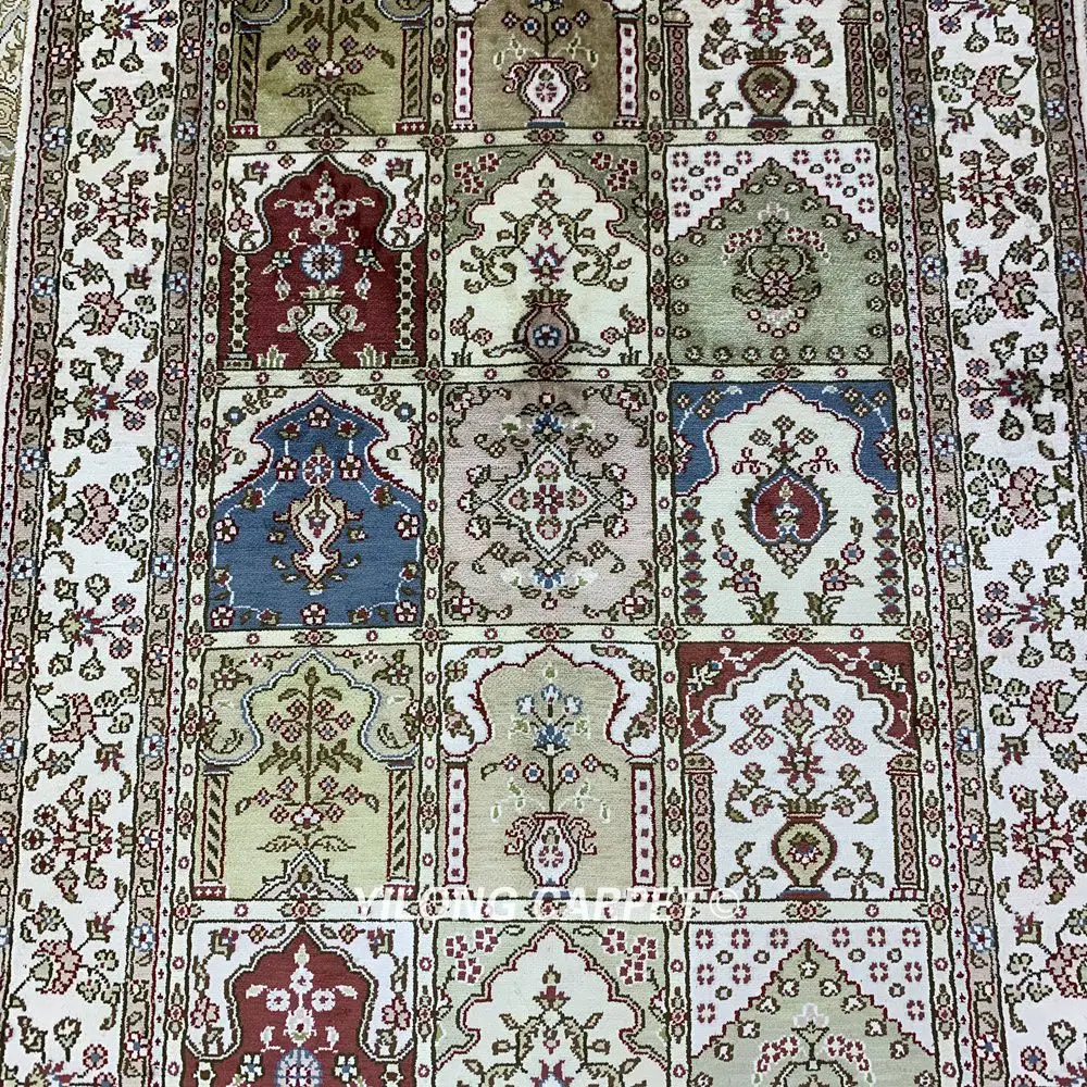YILONG 2,5 'x4' персидский шелковый ковер четыре сезона Кум шелковый ковер(HF154B
