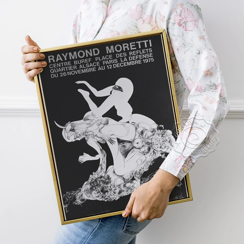 Raymond Moretti Prints Poster, Moretti Wall Art, Raymond Prints Art, Exhibition Museum Poster, Abstract Art Wall Picture Decor