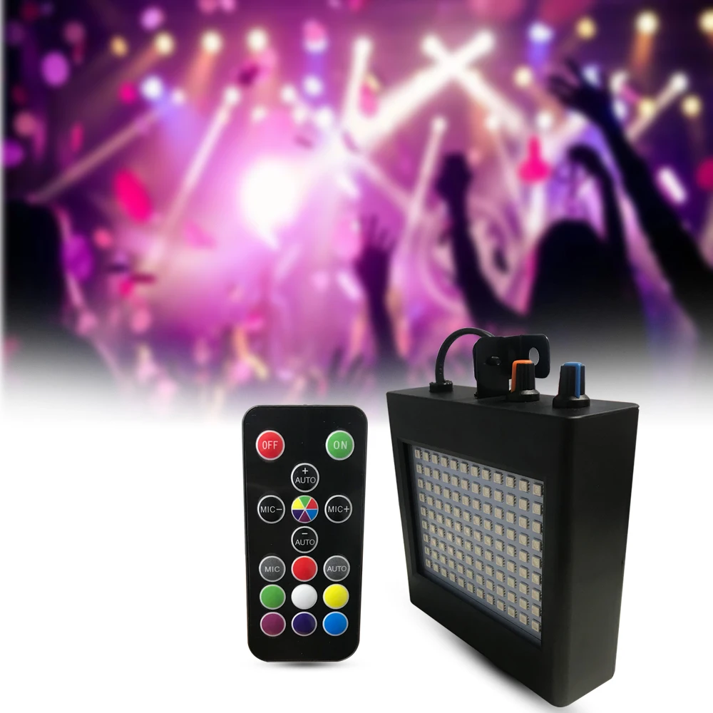 108 LED Mixed Flashing Stage Lights Remote Sound Activated Disco Lights for Festival Parties Lights Wedding KTV Strobe Lights