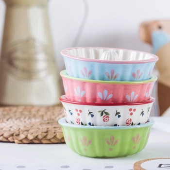 

Cute Personality Cherry Ceramic Baking Bowl for Oven Household Cake Baking Cake Mold Creative Donut Mold