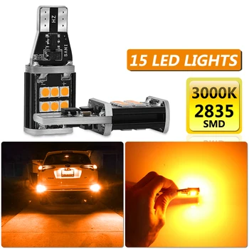 

2x W16W T15 LED Bulbs 3030-15SMD LED Backup Light 921 912 W16W LED Bulbs Car Reverse Lamp White/Amber DC12V/24V