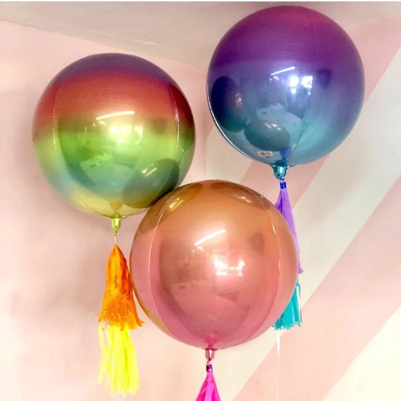 10 шт. 22 дюйма градиентный цвет 4D Гелиевый шар на день рождения, свадьбу, вечеринку, украшение, воздушный шар, реквизит для фотосессии, детский душ, детские игрушки