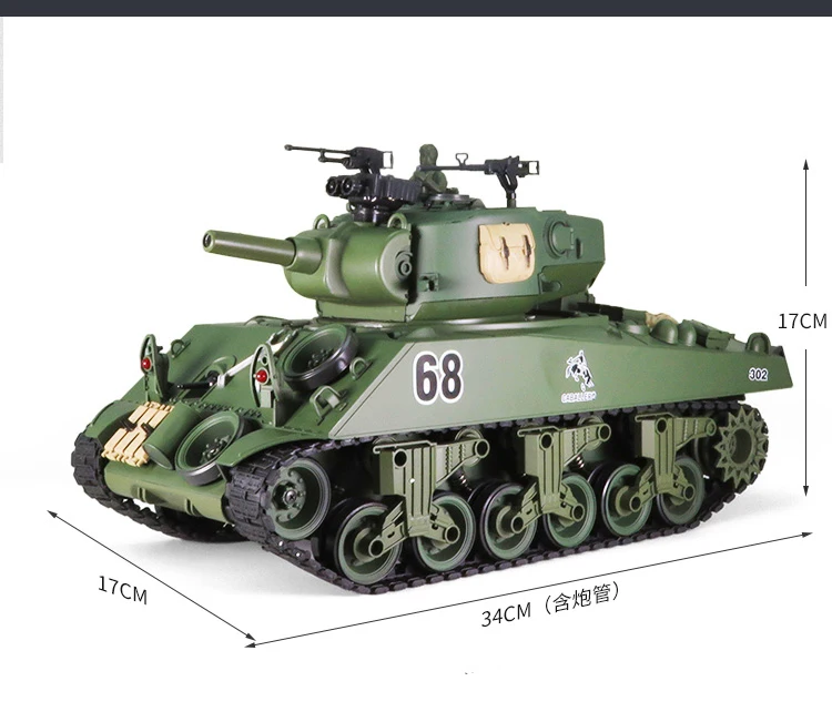 1/20 2,4G rc Танк США Шерман M4A3 Танк 15 каналов Тактический основной автомобиль военный боевой танк Модель со стрельбой детские игрушки