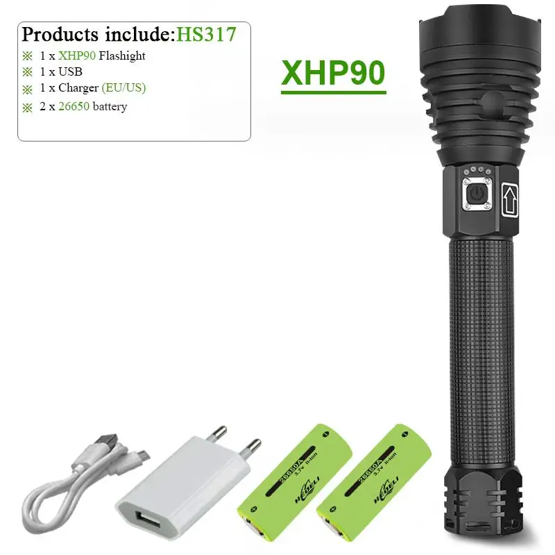 Высокая lm xhp90 самый мощный светодиодный светильник usb фонарь xhp70 cree xhp50 18650 или 26650 перезаряжаемый ручной фонарь охотничий светильник - Испускаемый цвет: BHS317D1