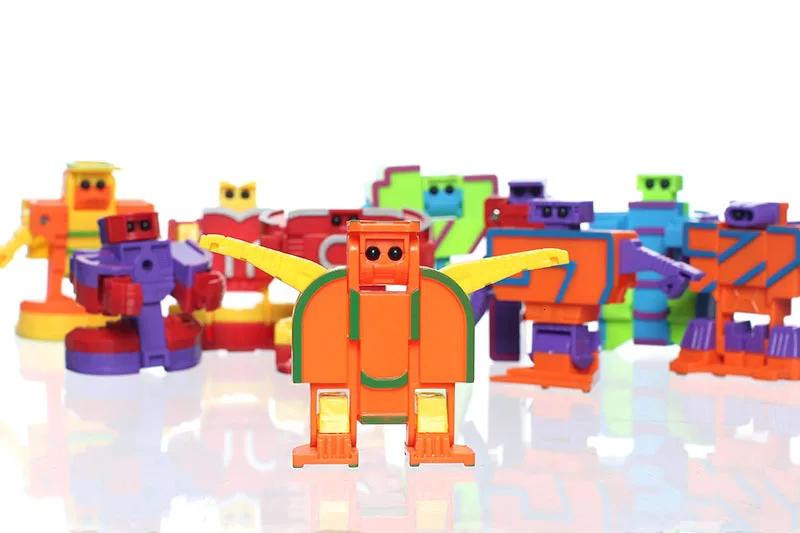 15 Робот трансформации буквы Дети Образование Раннее Образование Обучение 5,5 см гений плюс Развивающие игрушки для детей игрушки