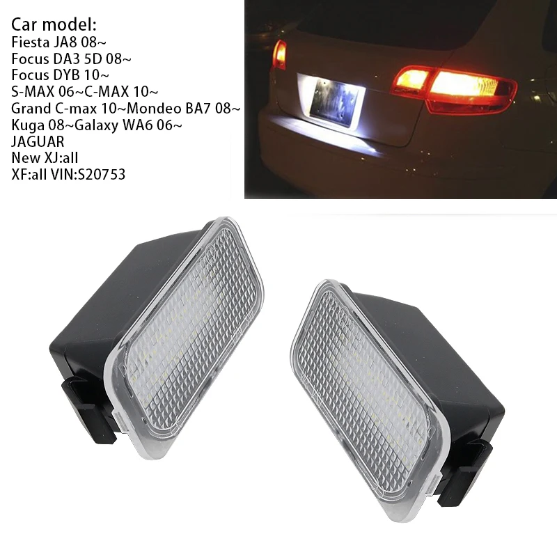 2шт белый светодиодный светильник номерного знака Canbus для Ford Fiesta JA8 Focus S-MAX C-MAX Mondeo Kuga Galaxy OEM Замена