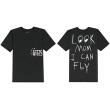 Посмотрите, мама, я могу лететь! с изображением Трэвиса Скотта, астромир, концертный Мерч, летние мужские и женские хлопковые футболки 1:1, Новые товары