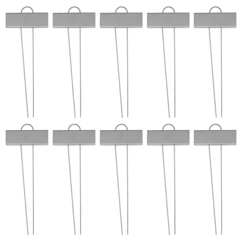 

10Pcs Stainless Steel Plant Tag T-type Tags Markers Metal Insert Card Bonsai Topper Sunproof Gardening Label for Home Garden