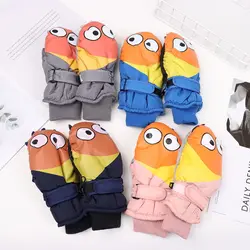 5-12 Years Children Cartoon Animal Printing Style Winter Ski Gloves Kids Warm Long-sleeved Ski Mitten Boys Girls Snow Gloves