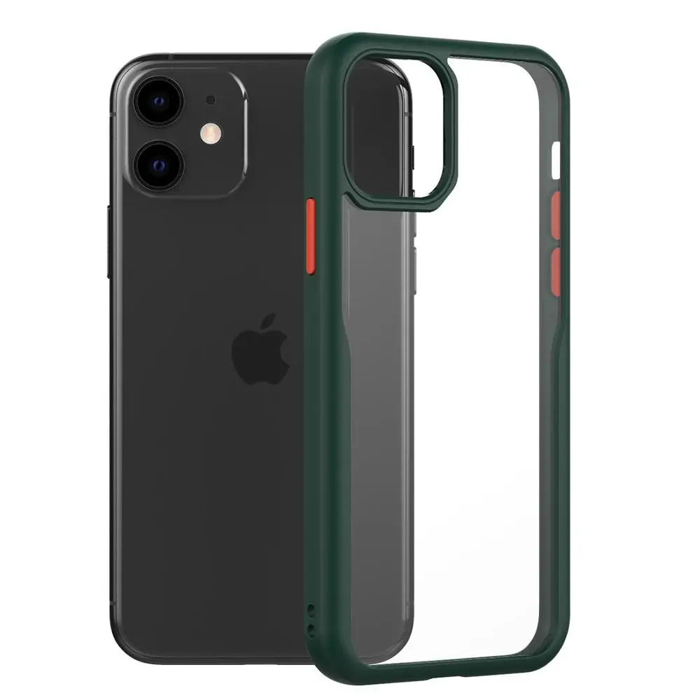 Ультратонкий Прозрачный чехол для iPhone 11 PC задняя панель TPU рамка устойчивый к царапинам чехол Защитный чехол для iPhone 11 6,1 дюймов - Цвет: green