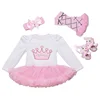 Newborn Cartoon Clothes Baby Girls Clothing Set My First Birthday Baby Clothes Set Ruffle Tutu Dress New Born Baby Clothing 6